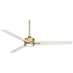 60" Monte Largo Soft Brass LED Ceiling Fan with Remote Control | www.lampsplus.com | Lamps Plus