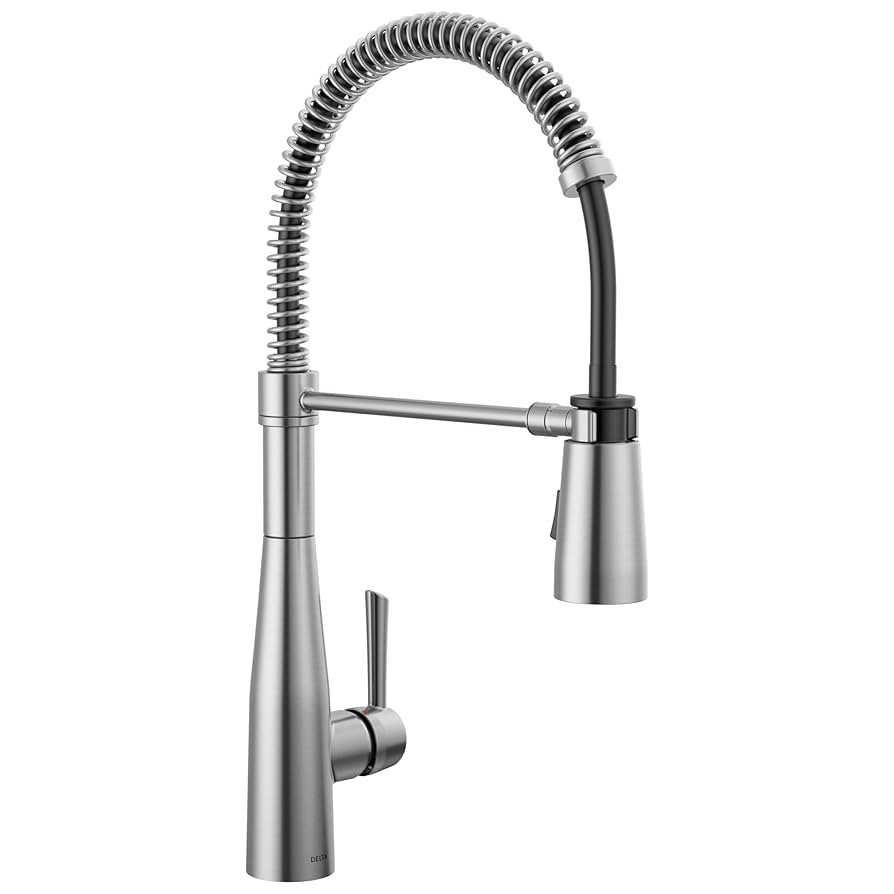 Delta Essa Pro Style Commercial Kitchen Faucet with Pull Down Sprayer, Brushed Nickel Single Hole... | Amazon (US)