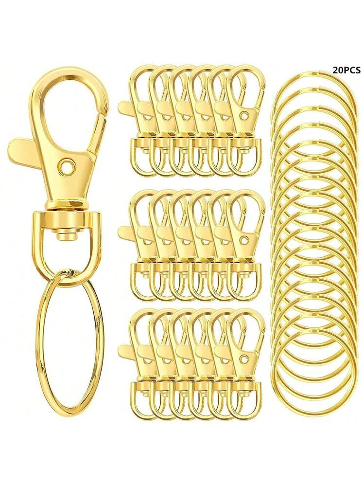 20pcs Rotating Lobster Clasp Keychain With 10pcs Key Rings & 10pcs Key Holders, DIY Jewelry Craft... | SHEIN