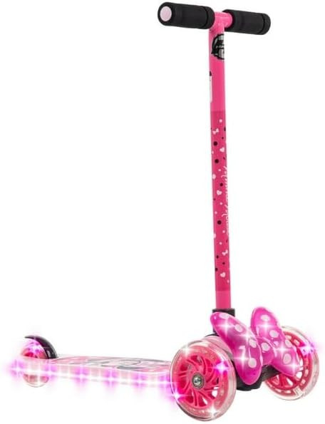 Disney Minnie 3-Wheel Lights and Sounds Tilt N' Turn Scooter for Kids Ages 3+ Years, Pink, 3-Whee... | Amazon (US)