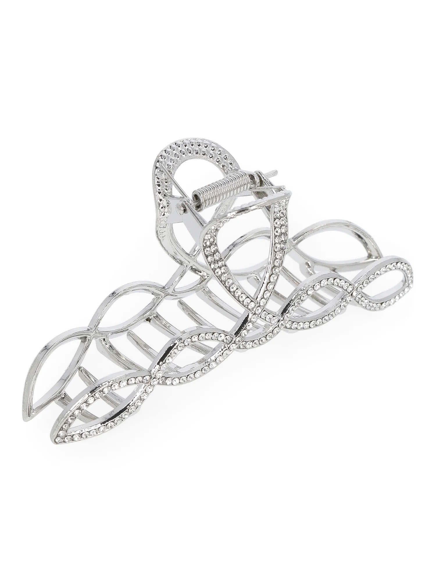 Time and Tru Women's Pave Rhinestone Loop Hair Claw | Walmart (US)