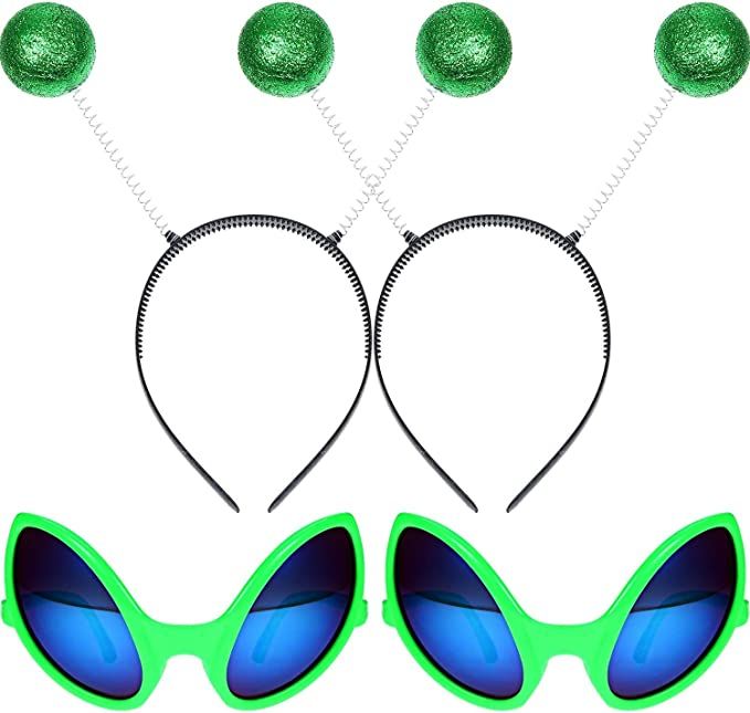 Cheerin Green Alien Headband Antenna with Glasses | Martian Alien Costume Accessories | Halloween... | Amazon (US)