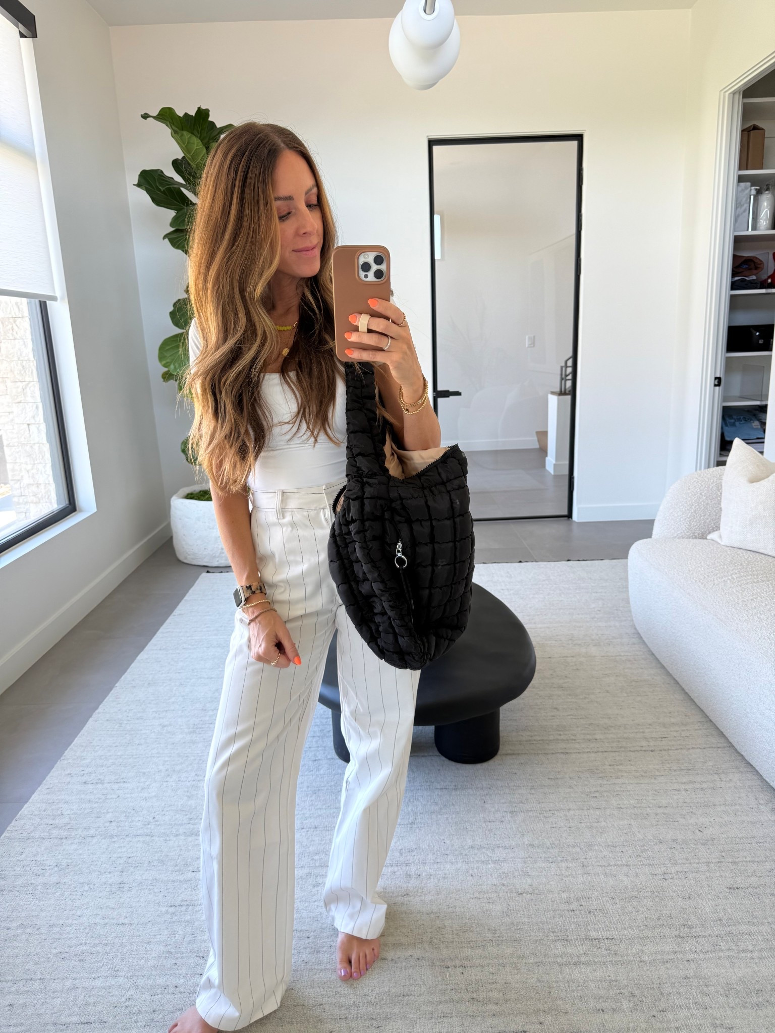 So excited about these adidas pants! And love this Amazon quilted bag- still deciding if I should keep the black or tan color!!!