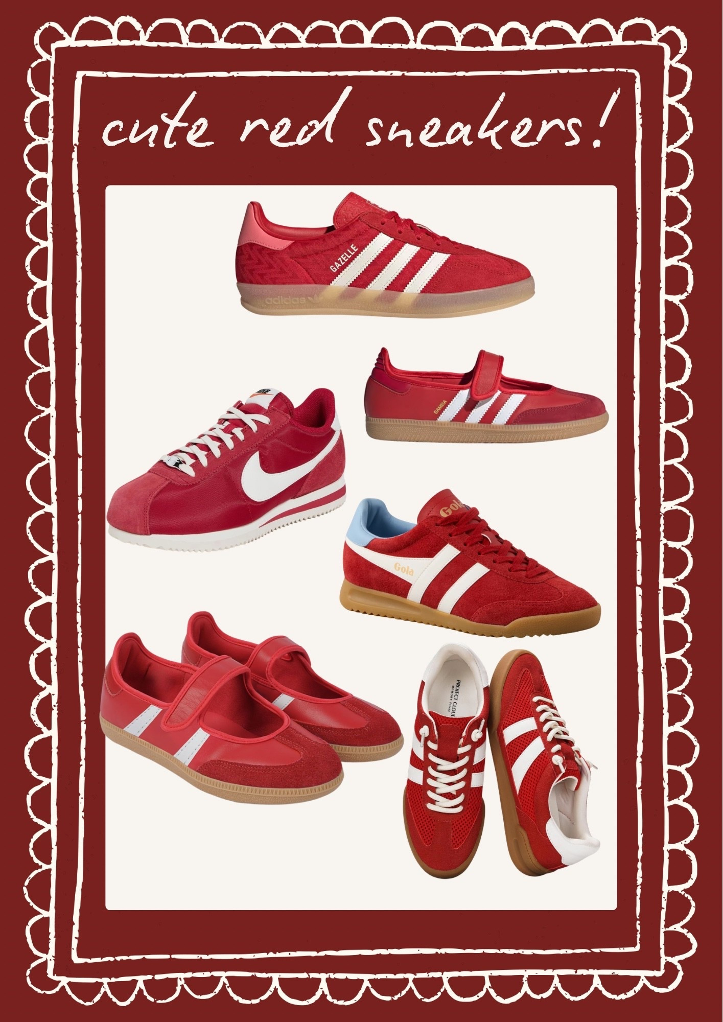 Cute red sneakers for Valentines Day or cheering on the Hoosiers! 

#LTKFindsUnder100 #LTKSeasonal #LTKOver40