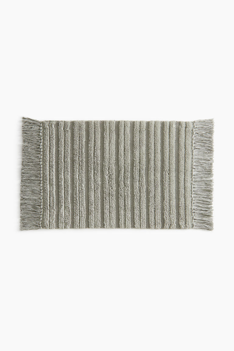 H & M - Fringed Cotton Bath Mat - Green | H&M (US + CA)