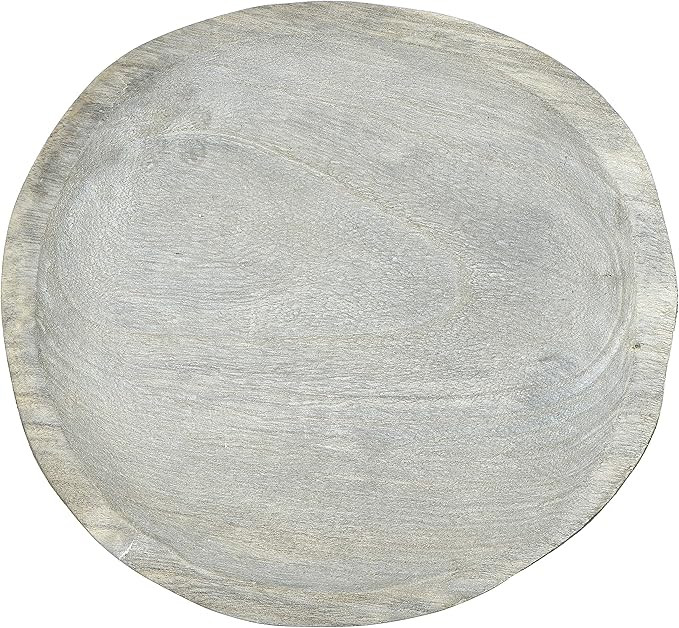 Creative Co-Op Decorative Paulownia Wood Gray Wash Tray, Assorted Grey, Assorted Design, 12.5" Di... | Amazon (US)