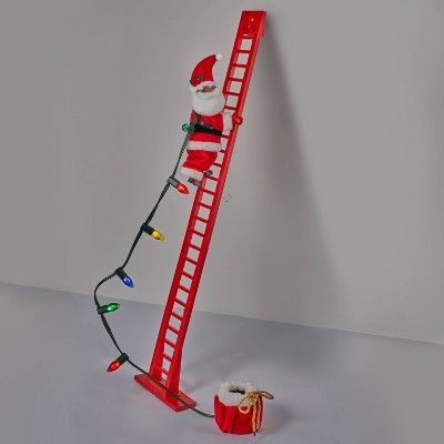 Large Climbing Santa Decorative Christmas Figurine Red - Wondershop™ | Target