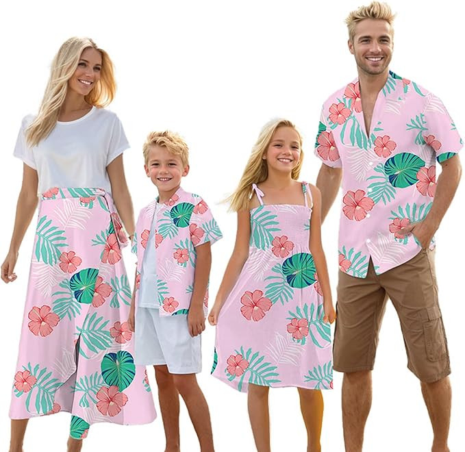 Cromoncent Matching Hawaiian Outfits for Family, Dad and Son Matching Luau Beach Tropical Shirts ... | Amazon (US)