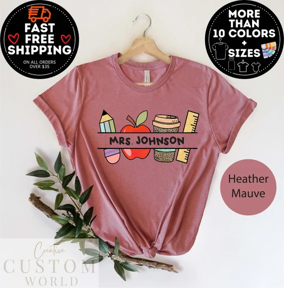 Customized Name Teacher Shirt Personalized Teacher Shirt - Etsy | Etsy (US)