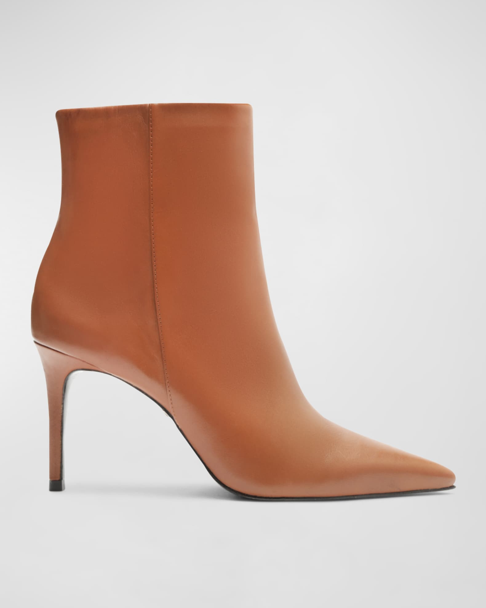 Mikki Leather Stiletto Zip Booties | Neiman Marcus