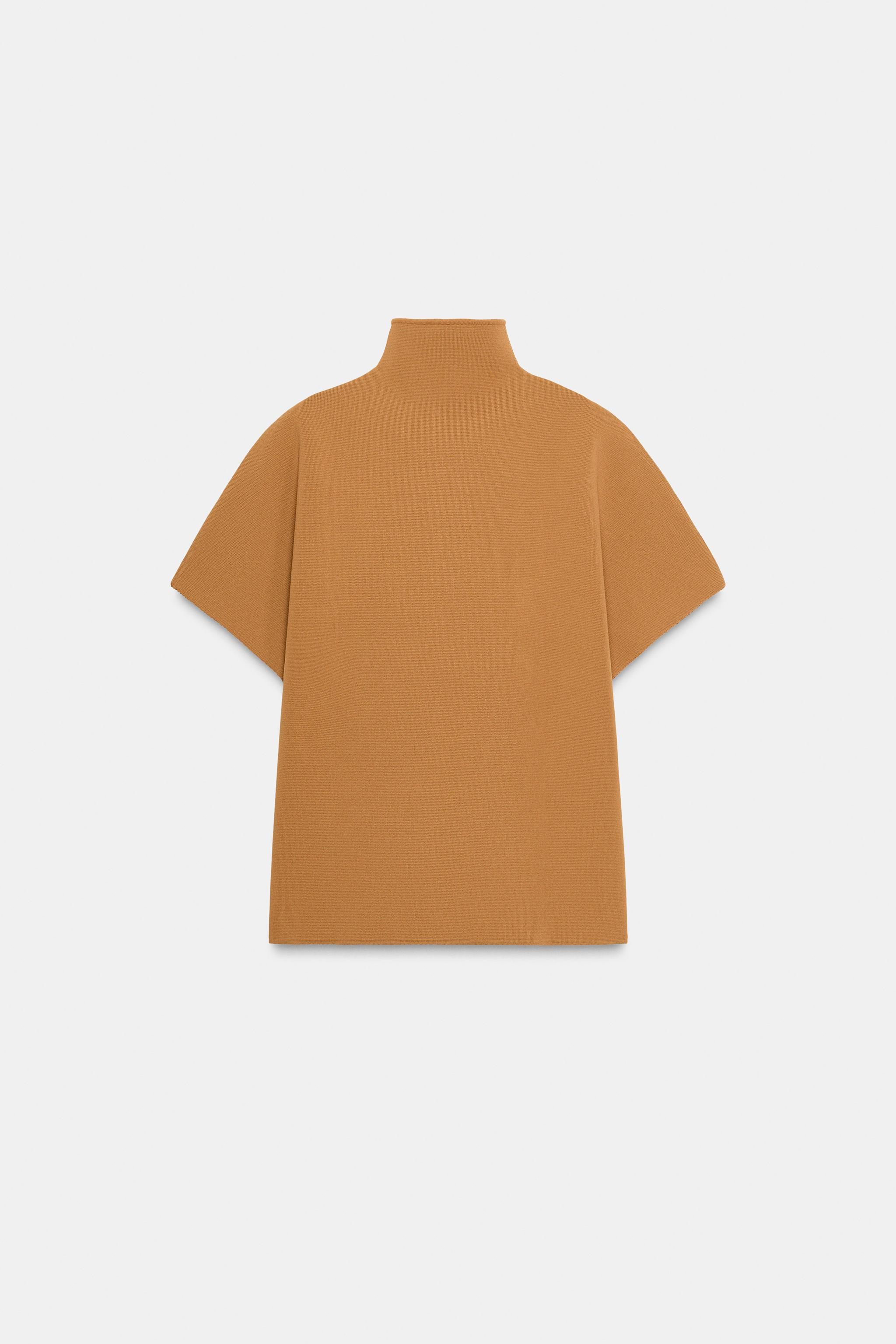 ZIPPERED KNIT CAPE TOP | Zara UK