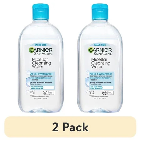 (2 pack) Garnier SkinActive Micellar Cleansing Water All in 1 Waterproof Makeup Remover Face Cleanser 23.7 fl oz | Walmart (US)