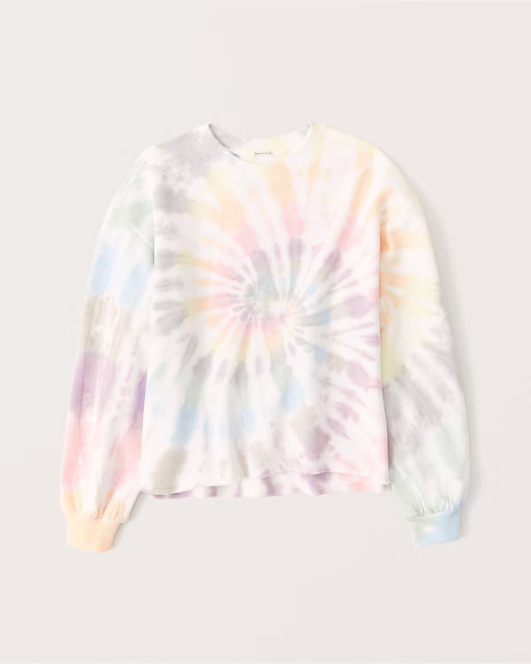 Women's Pride Tie-Dye Cutoff Crew Sweatshirt | Women's Clearance | Abercrombie.com | Abercrombie & Fitch (US)
