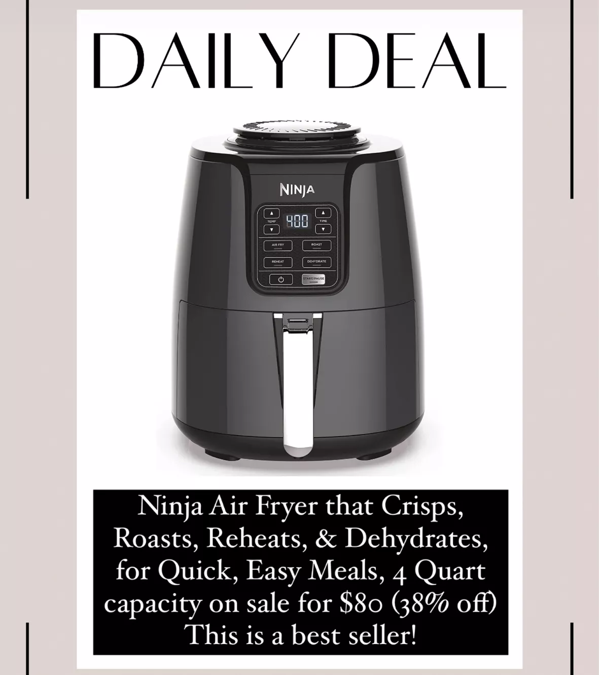 Ninja AF101 Air Fryer That Crisps, Roasts, Reheats, and Dehydrates