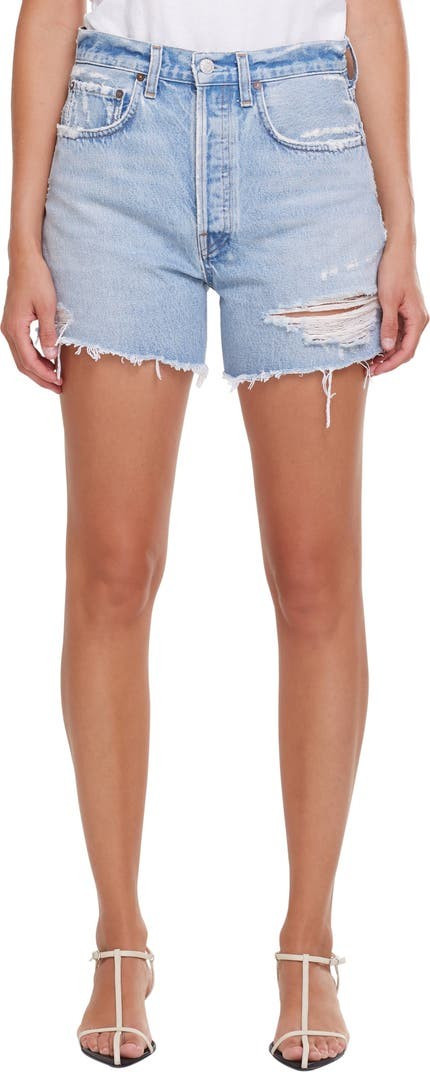 Riley Ripped High Waist Cutoff Denim Shorts | Nordstrom