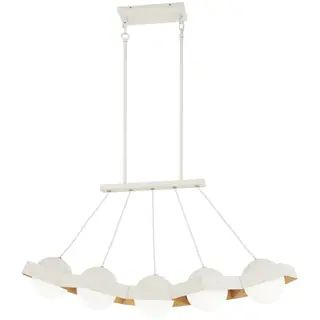 Five-O Textured White W/Gold Leaf Led Island By George Kovacs - Overstock - 26234521 | Bed Bath & Beyond