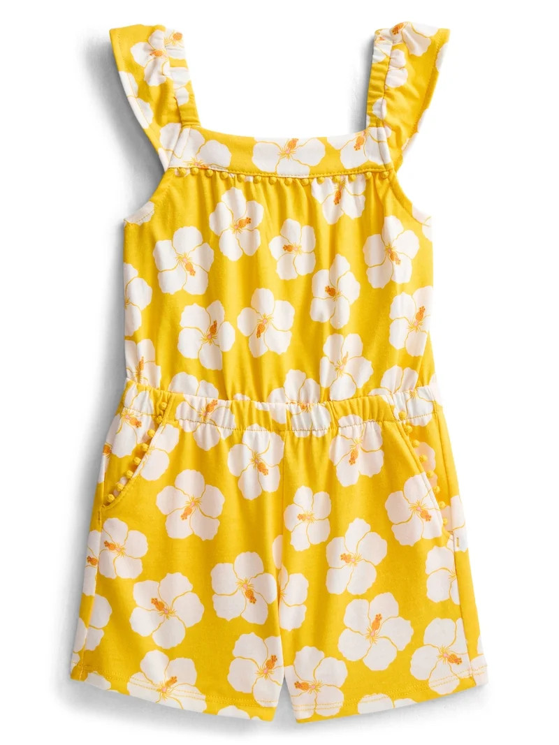 Wonder Nation Toddler Girls Ruffle-Strap Romper, Sizes 12M–5T | Walmart (US)