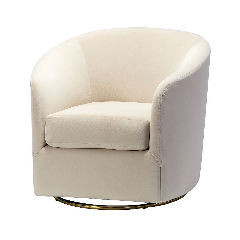 Amarante Comfy Velvet Swivel Chair for Bedroom with Metal Base | Karat Home-TEAL | Target