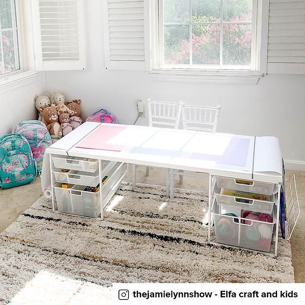 Elfa White Kids' Mesh Coloring Table | The Container Store