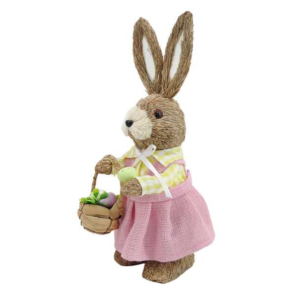 Homespun Easter Sisal Rabbit with Dress, 14" | At Home