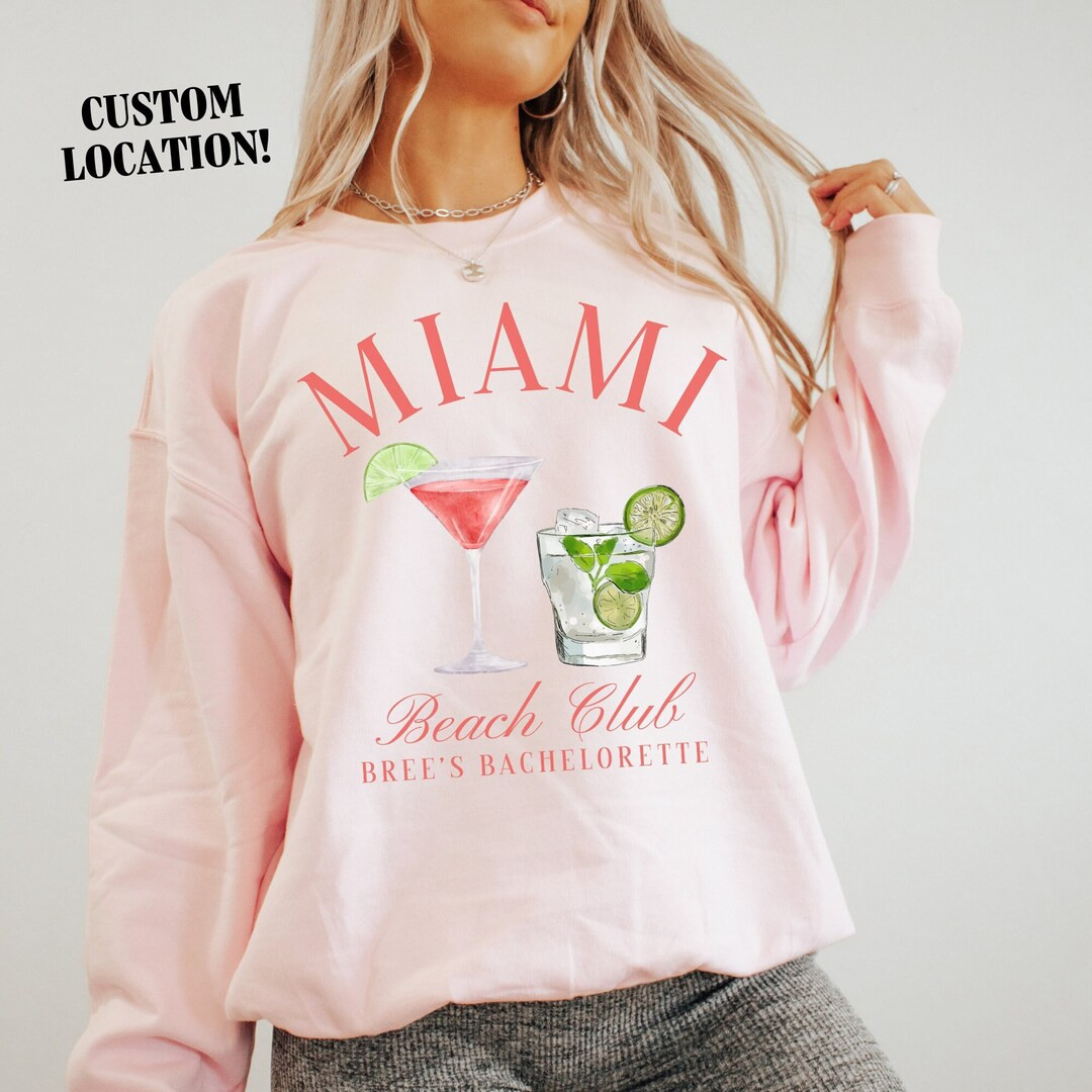 Miami Bachelorette Sweatshirts Custom Beach Bachelorette Party Shirts Seaside Bachelorette Last S... | Etsy (US)