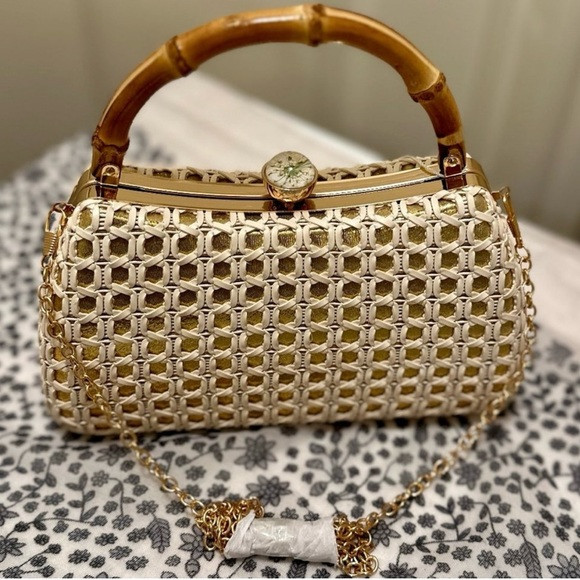 TOMMY BAHAMA Small Bag Gold Bamboo Handle Chain Shoulder Strap Summer | Poshmark
