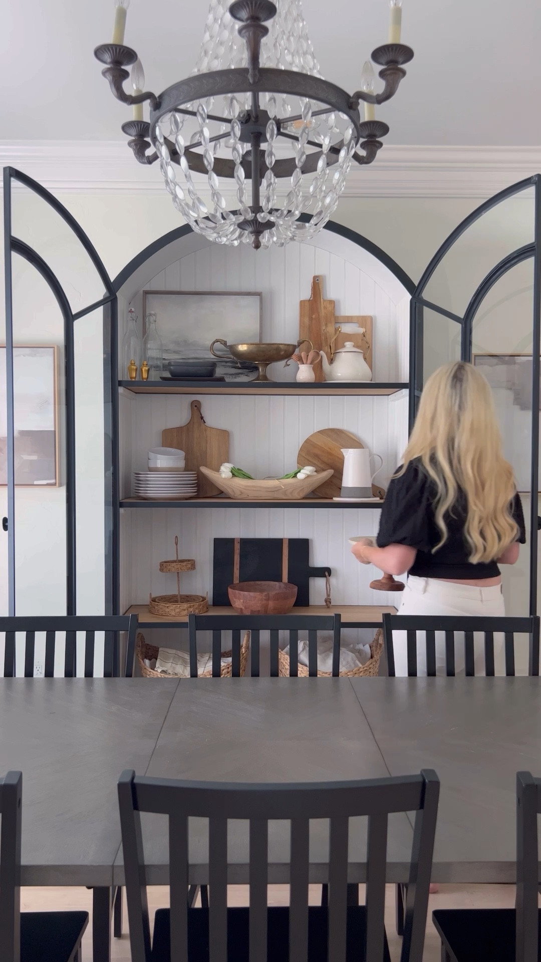 Dining room hutch, black cabinet, studio McGee, dining room decor, vase, serving ware 

#LTKunder50 #LTKhome #LTKFind
