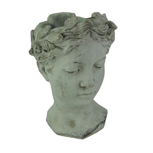 Turning Face Cement Greek Lady Head Indoor/ Outdoor Planter 10.5 Inch - 10.5 X 7.25 X 7 inches | Bed Bath & Beyond