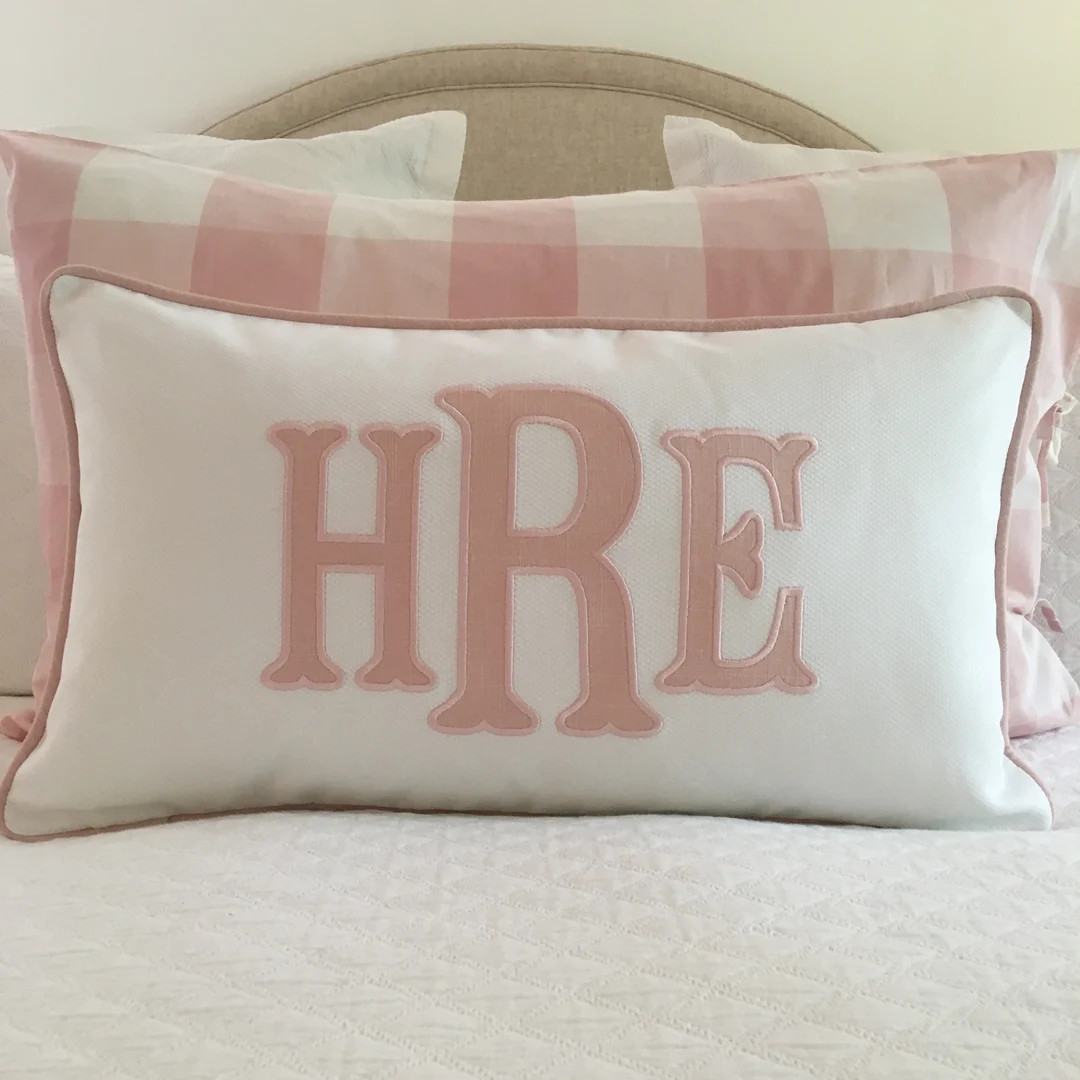 Applique Monogram Pillow Cover - Etsy | Etsy (US)