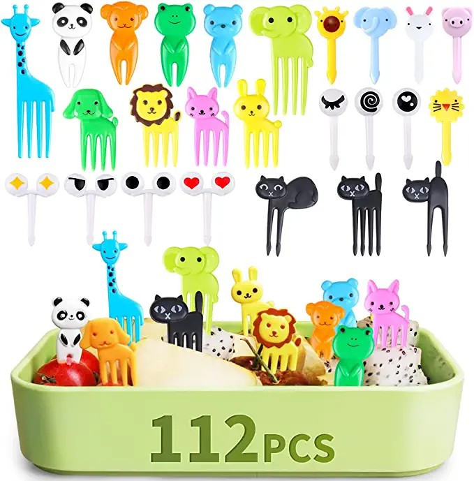 112PCS Food Picks for Kids, SEANSDA Fun Kids Food Picks for Picky Eaters, Cute Animal Fruit Tooth... | Amazon (US)