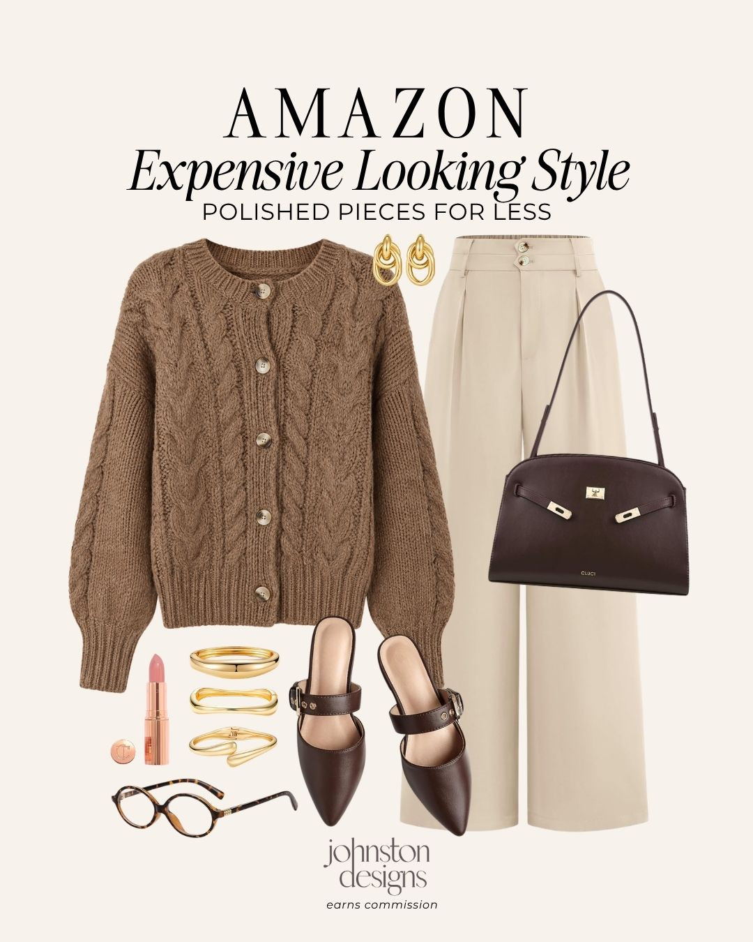 Polished fall style that looks way more expensive than it is 🤎 This Amazon outfit pairs a cozy cable knit cardigan with tailored trousers, pointed flats and rich brown accessories for an elevated everyday look!

Amazon fall fashion, expensive looking Amazon finds, elevated fall outfit, neutral fall outfit, cable knit cardigan outfit, tailored trouser outfit, brown accessories, chic work outfit, classy fall fashion, Amazon fashion finds

#amazonfashion #amazonfinds #fallfashion #falloutfit #elevatedstyle #neutralstyle #workwear #outfitinspo #amazonstyle 

 #LTKootd #LTKWorkwear