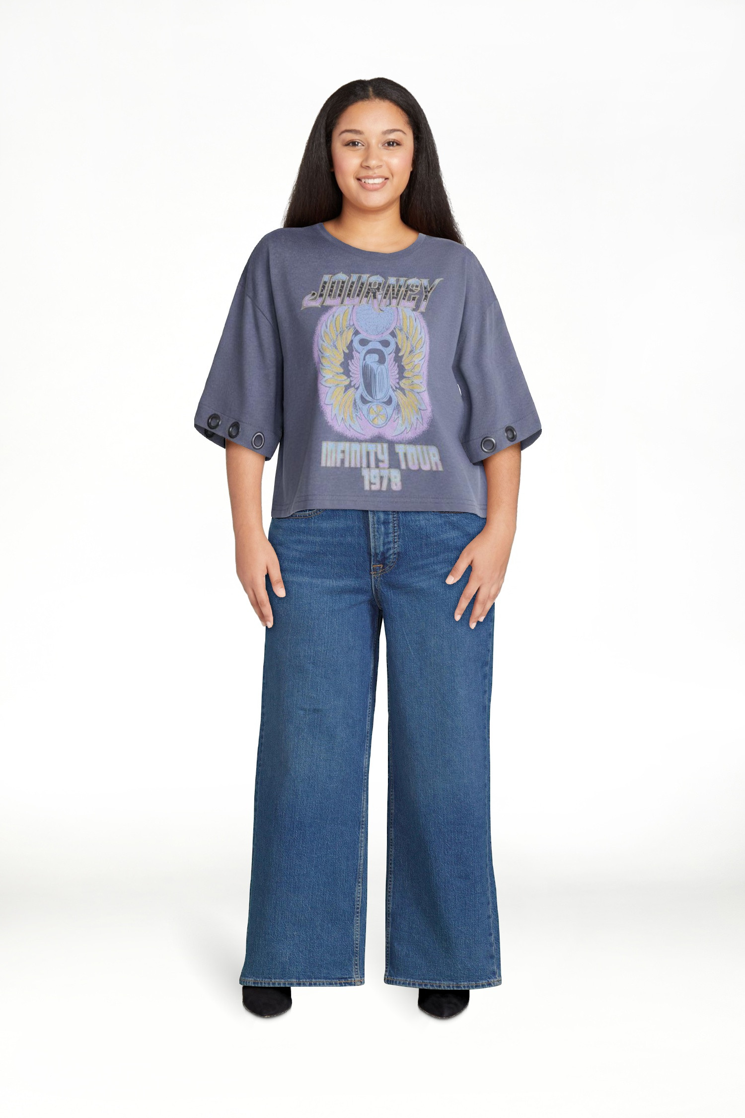 Journey Women's Cropped Front Back Graphic Band Tee, Sizes XXS-4X | Walmart (US)