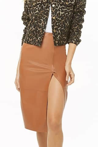 Faux Leather Knee-Length Skirt | Forever 21 (US)