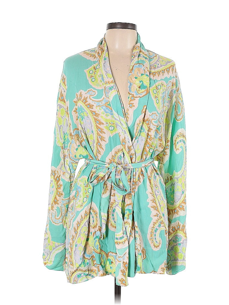 Zara Kimono: Teal Tops - Size Large | ThredUp
