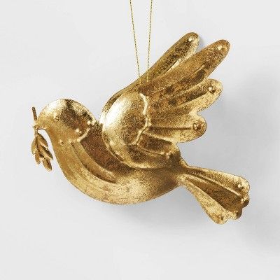 Metal Dove with Sprig Christmas Tree Ornament Gold - Wondershop™ | Target