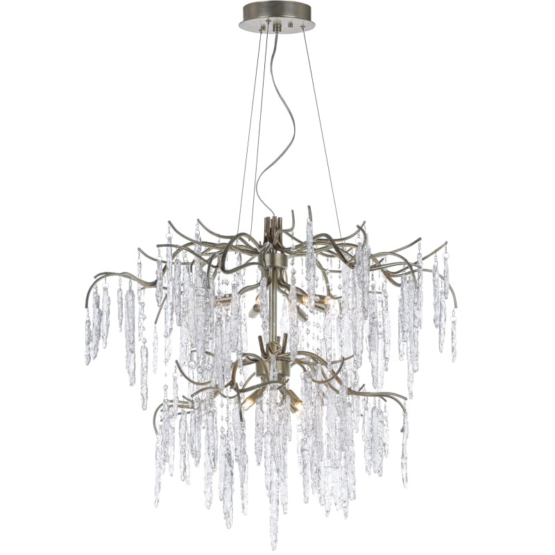 Maxim 26288 Willow 35" Wide 12 Light Branch-Like Chandelier with Draped Ice Glass Silver Gold Indoor | Build.com, Inc.