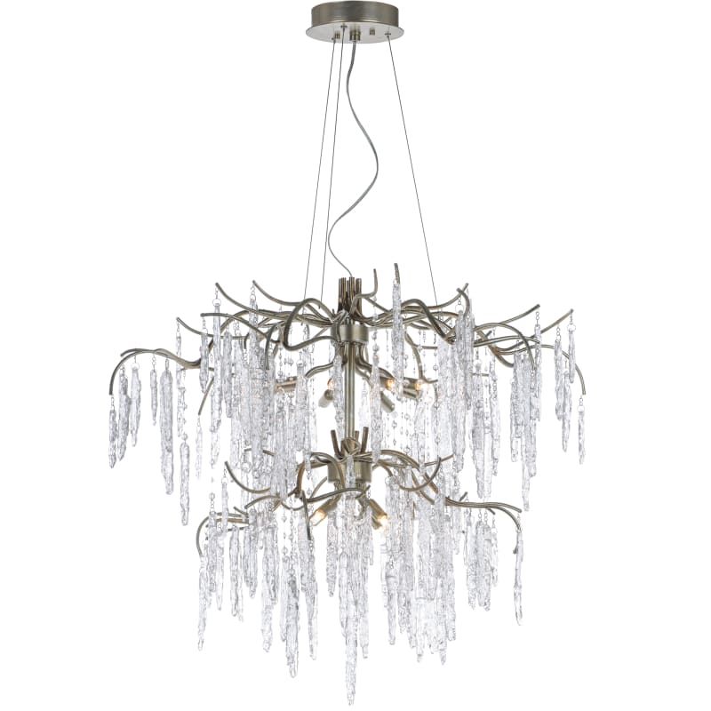 Maxim 26288 Willow 35" Wide 12 Light Branch-Like Chandelier with Draped Ice Glass Silver Gold Indoor | Build.com, Inc.