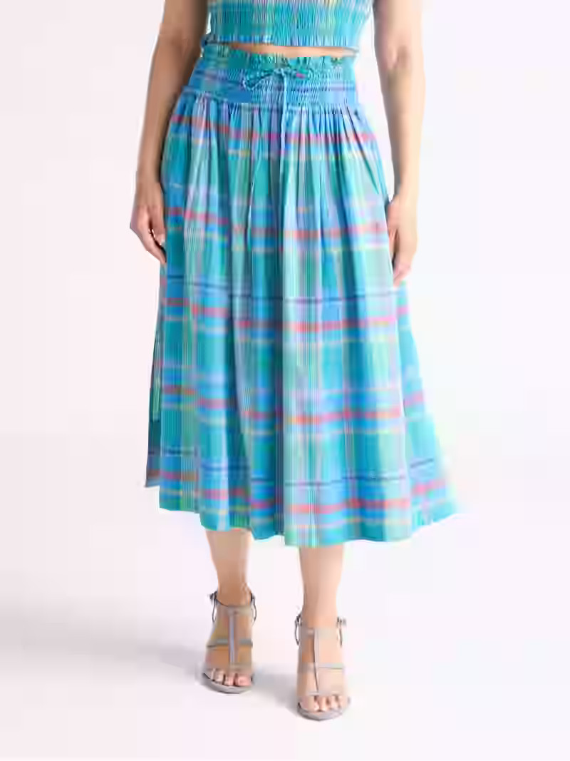 Free Assembly Women's and Women's Plus Smocked Cotton Maxi Skirt, Sizes XS-4X | Walmart (US)