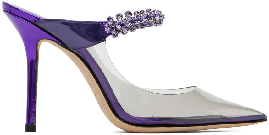 Jimmy Choo Purple Bing 100 Mules | SSENSE