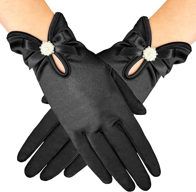 Gionforsy Floral Lace Gloves for Wedding & Bridal Elegance - Short Wrist Lace Gloves for Opera & ... | Amazon (US)