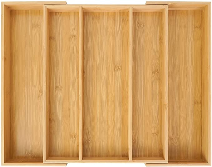 Utoplike Bamboo Expandable Kitchen Drawer Organizer, Adjustable Utensil Holder and Cutlery Tray O... | Amazon (US)