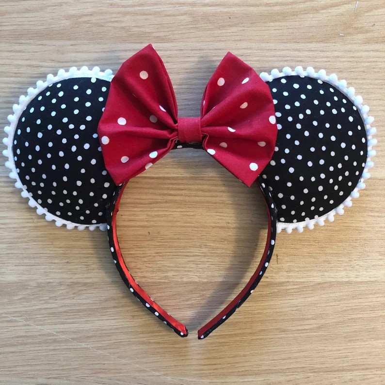 Polka Dots Mouse Ears, Classic Minnie Ears, Miniie Mouse Ears, Mickey Mouse Ears, Simple Mouse Ea... | Etsy (US)