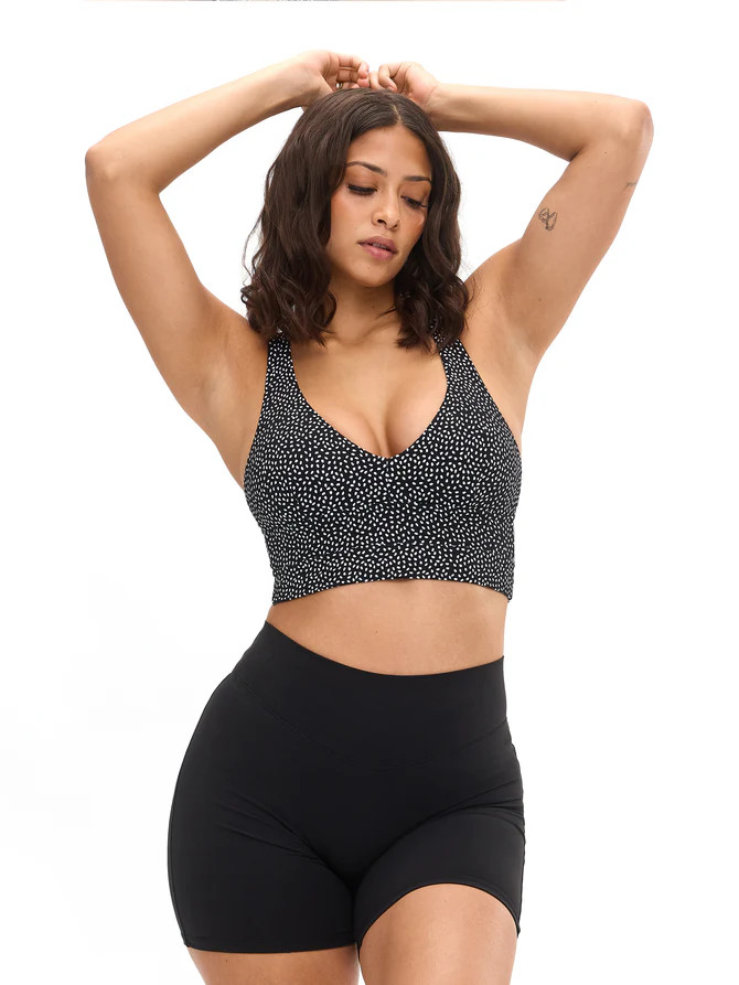 Alpha Sports Bra - Black Bossy Print | Buffbunny