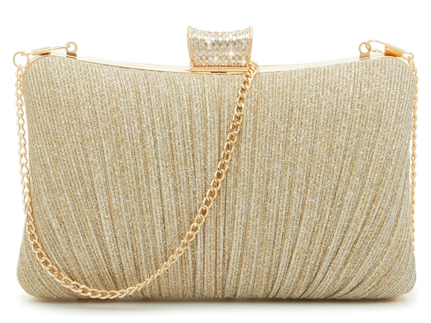 Kelly & Katie Glitter Pleat Clutch | Women's | Gold | Size Not Applicable | Handbags | Clutch | DSW