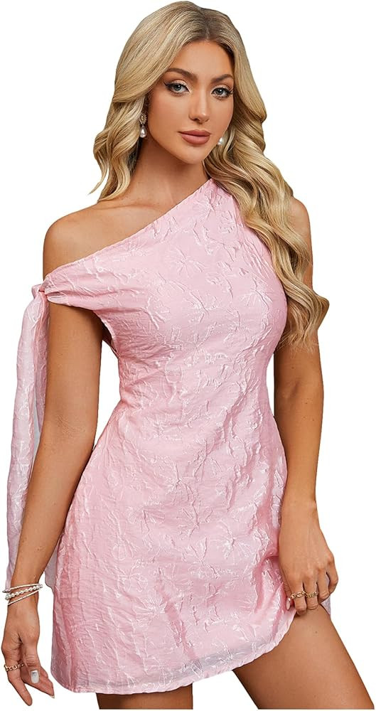 Women's Off The Shoulder Mini Dress Elegant Tie Shoulder Sleeveless A Line Party Going Out Dresse... | Amazon (US)