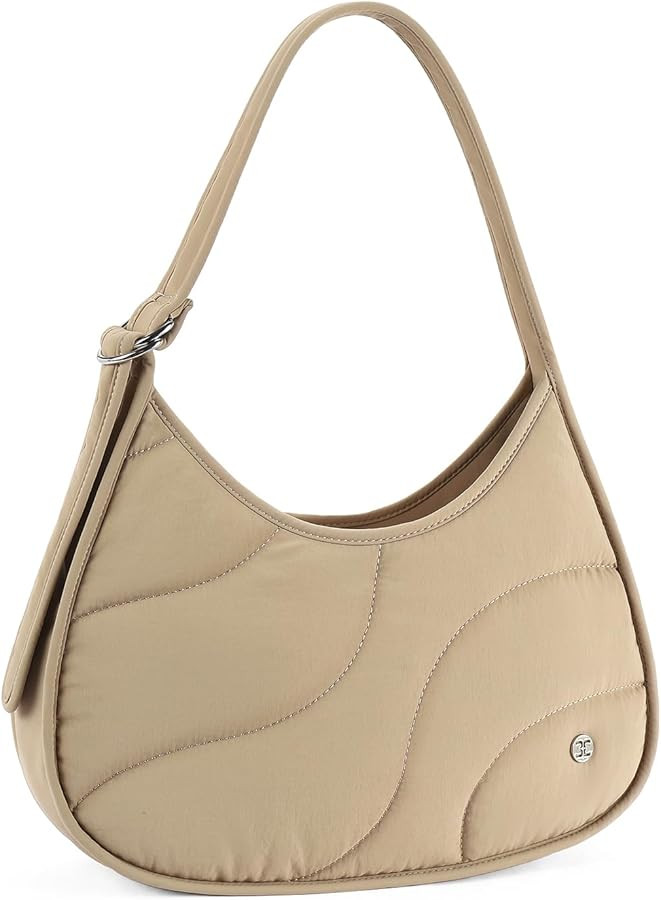 Telena Shoulder Bag Puffer Crescent Bags for Women Quilted Hobo Handbags Lightweight Clutch Purse | Amazon (US)