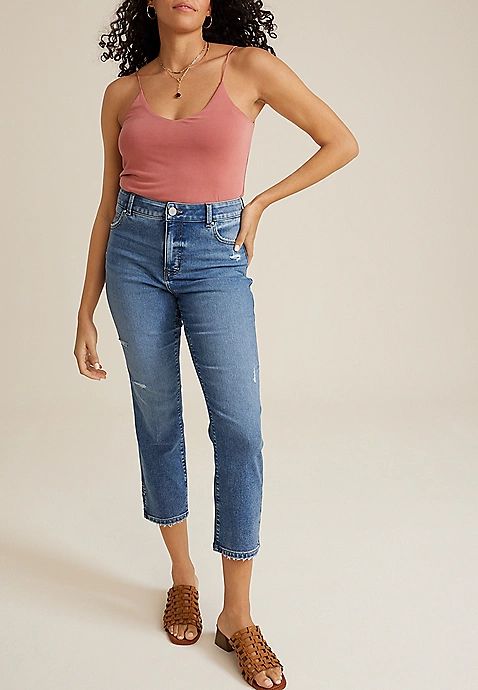 m jeans by maurices™ Everflex™ Mid Rise Mid Fit Slim Straight Ankle Jean | Maurices