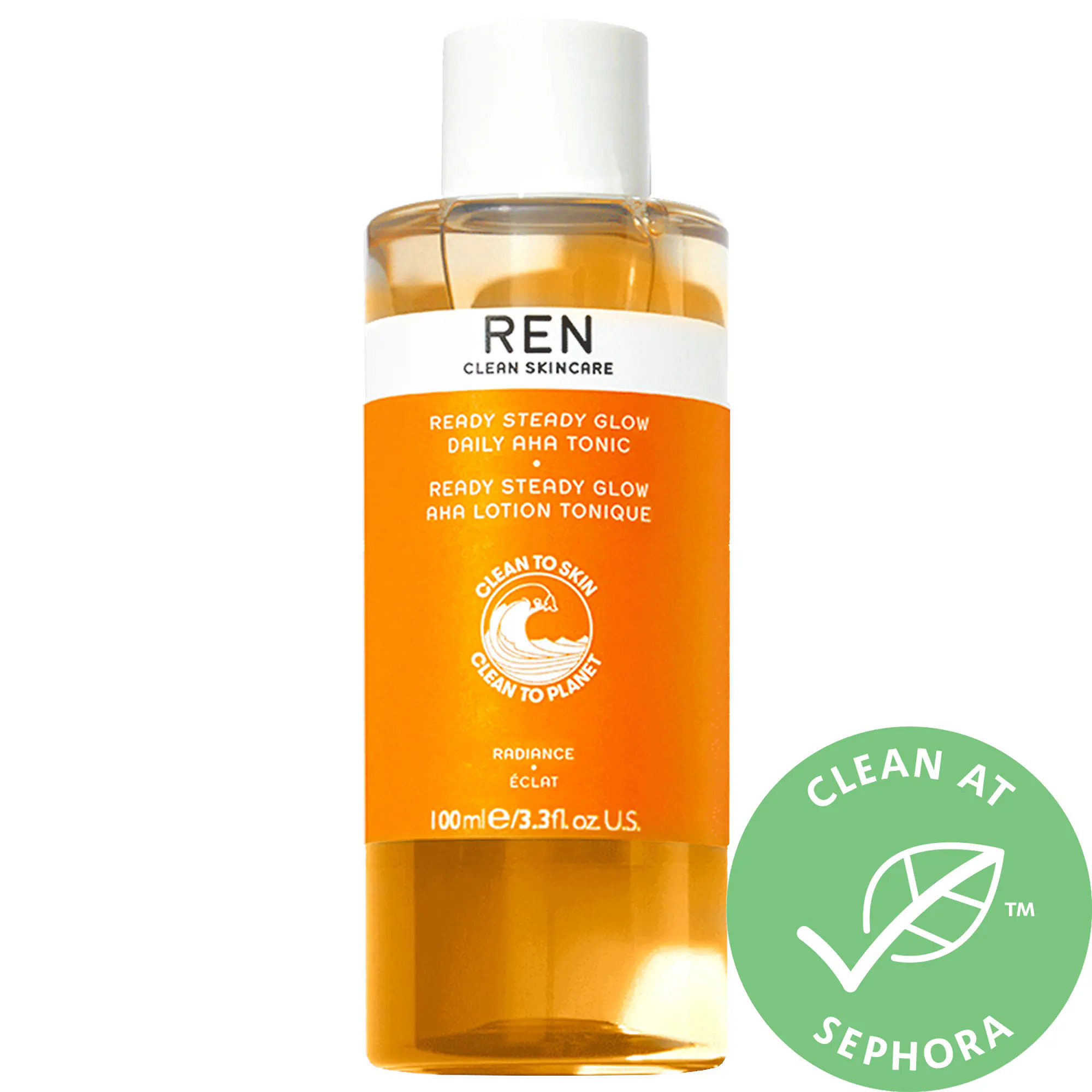 REN Clean Skincare Mini Ready Steady Glow Daily AHA Toner 3.4 oz/ 100 mL | Sephora (US)