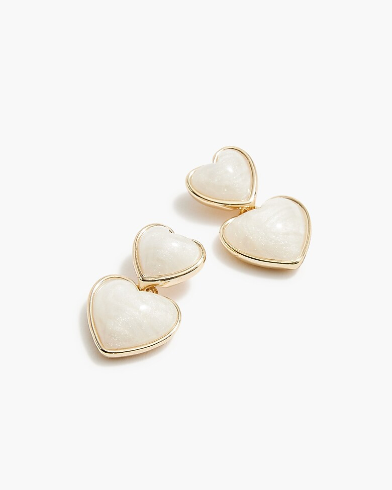 Pearl hearts statement earrings | J.Crew Factory