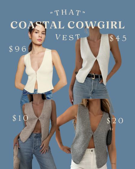 This knit vest gives all the #coastalcowgirl vibes and I love it and at four different prices points there is one for everyone.

#LTKHoliday #LTKsalealert